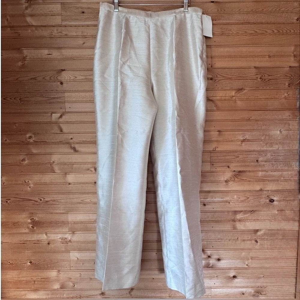 Le Suit Dress Pants Cream NWT 14 Lined Elegant Pleated Kasper Work Formal
